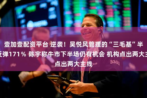 壹加壹配资平台 逆袭！吴悦风管理的“三毛基”半年反弹171％ 陈宇称牛市下半场仍有机会 机构点出两大主线